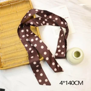Brown large dots — 140 × 4 cm / بني بنقاط كبيرة — 140 × 4 سم