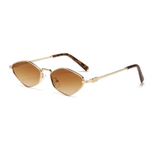 Gold-tone frame, brown lenses / إطار ذهبي وعدسات بنية