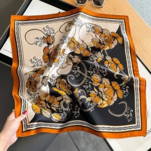 Black Orange Floral Border