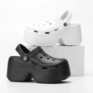Chunky Platform Clogs with Cross-Shaped Cutouts