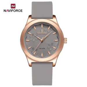 Floral-Dial Quartz Watch with Soft Silicone Strap