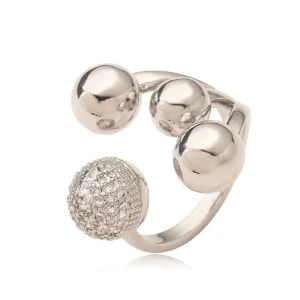 Silver-tone With Stone-set Sphere