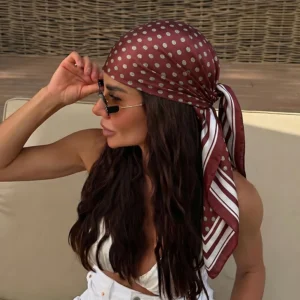 Burgundy Dots And Stripes