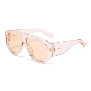 Translucent pink frame, peach lenses / إطار وردي شفاف وعدسات خوخية