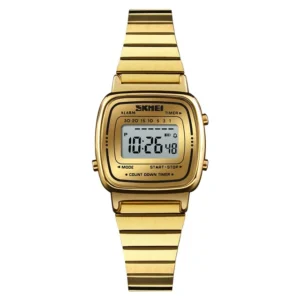 Compact Digital Watch with Link or Mesh Bracelet