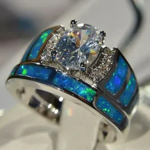 Clear Stone With Blue Accents