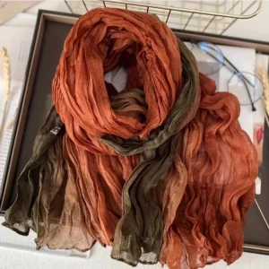 Crinkled Gradient Scarf — 180 × 90 cm