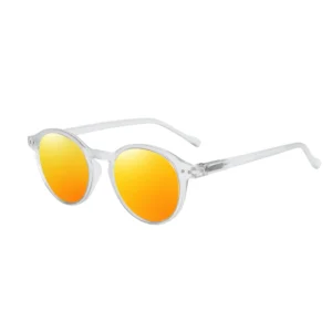 Clear frame, yellow mirror lenses / إطار شفاف وعدسات صفراء عاكسة