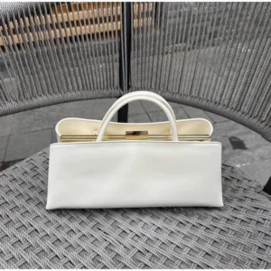 Frame-Top Handbag with Long Shoulder Straps