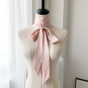 Long Satin-Feel Ribbon Scarf — 200 × 5 cm