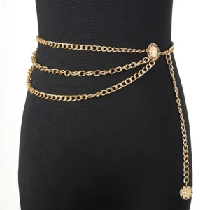Decorative Waist Chain with Layered Links or Hearts