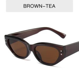 Slim Cat-Eye Sunglasses with Rivet Accents