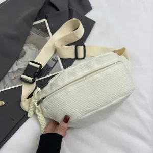 Corduroy Belt Bag with Adjustable Strap