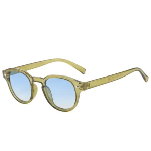 Olive frame, pale blue lenses / إطار زيتوني وعدسات زرقاء فاتحة