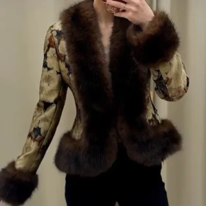 Women's Polyester Jacket – Floral Print