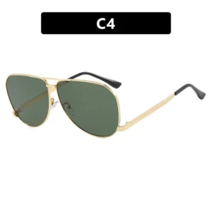 Gold-tone frame, green lenses / إطار ذهبي وعدسات خضراء