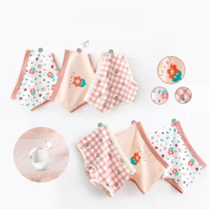 Girls' Cotton Underwear – Floral Print