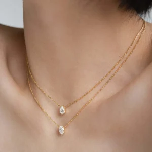 Gold-tone Two Stone Drops