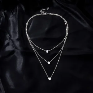 Silver-tone Star And Heart