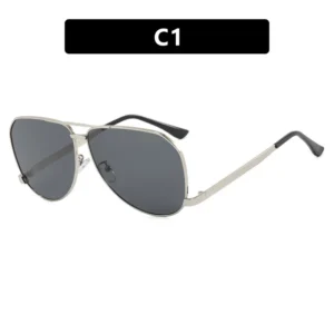 Classic Metal Aviator Sunglasses with Double Bridge