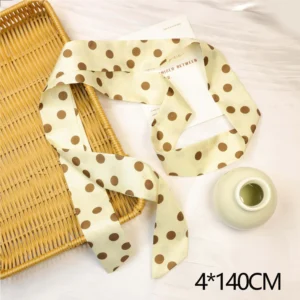 Cream large dots — 140 × 4 cm / كريمي بنقاط كبيرة — 140 × 4 سم